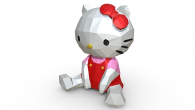 hello kitty figür sanat hediye baskı takı lowpoly <url> dekor heykelcik iç tasarım Minyatürler heykel oyuncak çizgi film papercraft Merhaba kedi oyuncaklar 3d print model - Mito3D