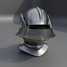 barre salade 3d modèle in casque 3dexport armure guerrier acier chevalier 3d print model - Mito3D