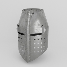 helmet medieval helmet medieval war armor iron head weapon  poly knight 3d print model - Mito3D