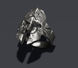 helmet ring ancient antique armor armour battle crusader helm historic iron jewel jewellery jewelry knight rings shield silver spartan war warrior 3d print model - Mito3D