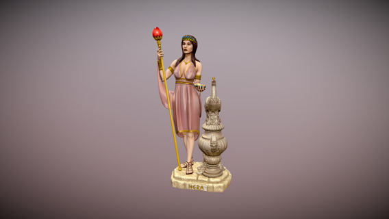 hera diosa estatua 3d impresión escultura griego 3dprintable diosa estatua hera 3d print model - Mito3D