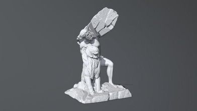 herculesandlion impression Hercule Lion statue base arche ruiner tombeau Roche rochers calcul 3d print model - Mito3D