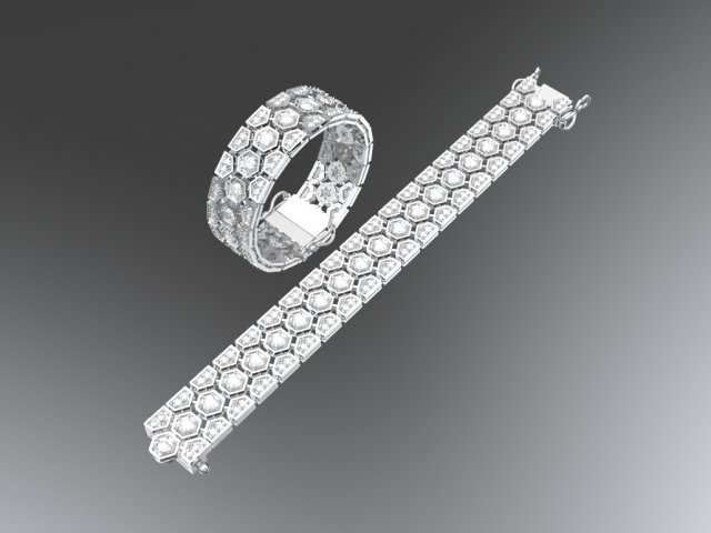 verhexen Armband Armbänder Hexagon Schmuck Diamanten Gold 3D print model - Mito3D