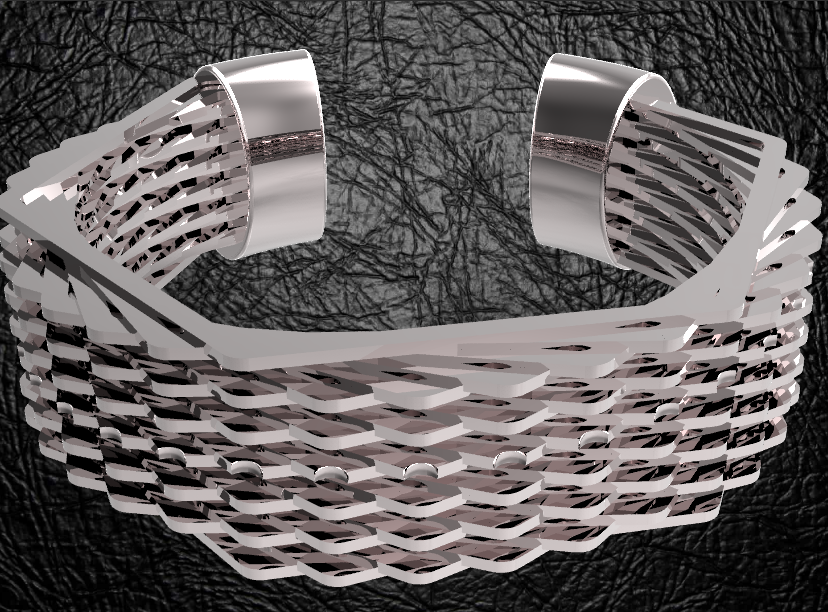 hexagone bracelet le bijoux de fantaisie moderne élégant 3D print model - Mito3D