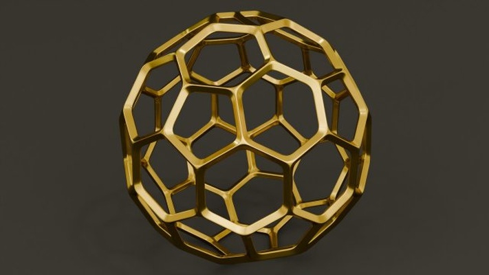 hexagon geformt anhänger 3d drucken modell 3dexport halskette ohrring schlüsselbund sechseckig schönheit mode liebe golden diamant stilvoll 3d print model - Mito3D