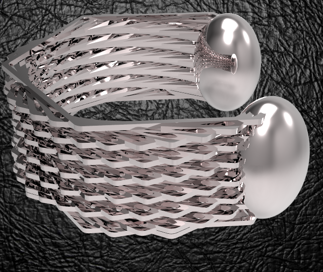 esagonale braccialetto 2 3d stampa modello in braccialetti 3dexport polsino moderno elegante moda 3D print model - Mito3D