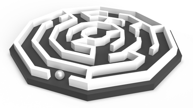 esagonale labirinto modello paesaggio direzione segreto natura terra risolvere complessità dimensionale problema decisione pensiero foresta cespuglio Giochi giocattoli puzzle 3d 3d print model - Mito3D