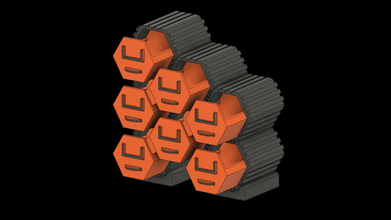 hexagonal organisateur 3d impression modèle in main outils 3dexport accessoires récipient boîte upcrid bureau ateliers gadget ajustable 3d print model - Mito3D