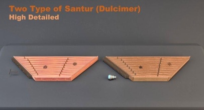 Alto detalhado santur música santu doce musical instrumento persa madeira 3d print model - Mito3D
