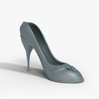 Absätze druckbar Kleidung Frauen Mode Outfit Stil Schuhe high heels Schuhwerk heel Stilett Fuß klassisch Leder Silber Blume Pumps Schuh Luxus 3d print model - Mito3D