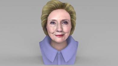 hillary hazır tam renkli 3d baskı büstü clinton ünlü kadın karakter siyaset politikacı donald trump Başkan obama bill putin beyaz ev seçim merkel bush 3d print model - Mito3D