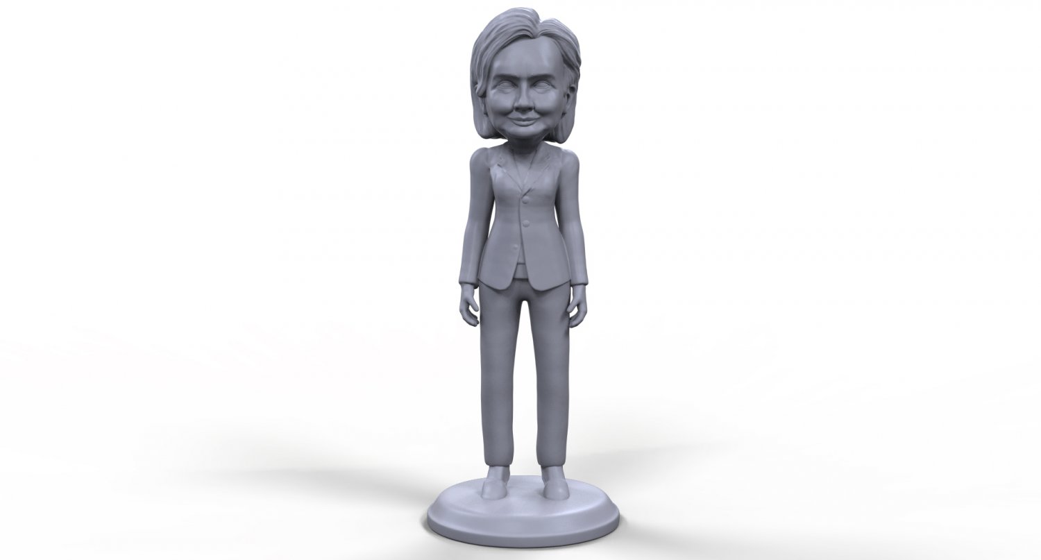 hillary clinton stilizzato alto qualità 3d stampabile miniatura stampa modello in scultura 3dexport donna signora politico democratico statua figurina board games uniti d'america giocattoli americano presidente 3D print model - Mito3D