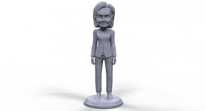 hillary clinton stylized high quality 3d printable miniature print model in sculpture 3dexport hillary-clinton woman lady politician democrat statue figurine board-games usa people toys american president 3d print model - Mito3D