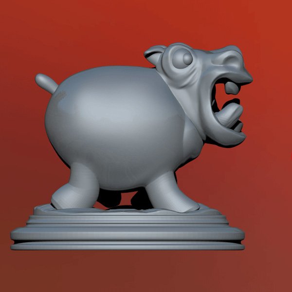 hippo çizgi roman hayvan Afrika Hayvanat Bahçesi karakter 3D print model - Mito3D