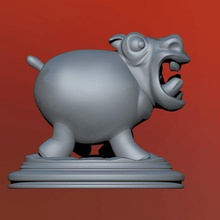 hippo comics animal africa zoo character 3d print model - Mito3D