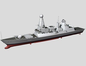 hms type45 yok edici 3d model in kruvazör 3dexport tip t45 cesur d32 savaş gemisi gemi ingiliz kraliyet donanma hava savunma firkateyn askeri 3d print model - Mito3D