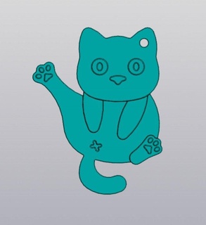 hoba cat keychain decor trinket charm pendant kitty kitten pet 3d print model - Mito3D
