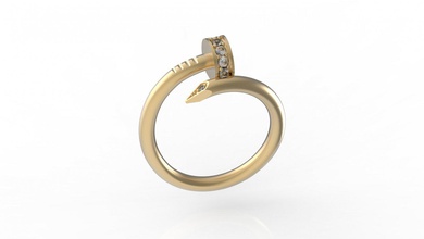 cloutées anneau de pierres précieuses or la conception bijoux luxe livre sterling imprimable l'anneau d'argent l'engagement mariage le diamant platine gem pierre les anneaux brillant 3d print model - Mito3D