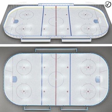 hockey rink 20x40 m 3d model in stadium 3dexport sports playground washer stick goal fence fencing sport winter ice tribune board arena bump stop norament shut-off 3d print model - Mito3D