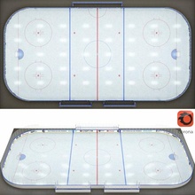 hockey rink 30x60 khl markings sports stadium playground washer stick goal fence fencing sport winter ice tribune board arena bump norament locking 3d print model - Mito3D