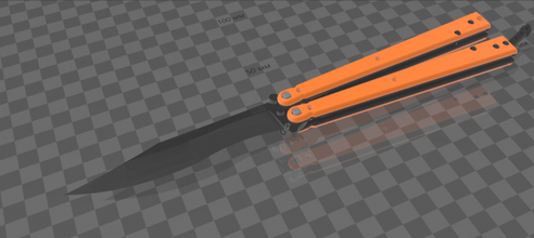hom design basilisk balisong 3d print model in hand tools 3dexport butterfly knife training 3d print model - Mito3D
