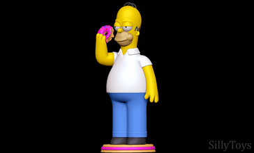 homer simpson comendo rosquinha simpsons 3d impressão modelo in homem 3dexport masculino desenho animado 3d print model - Mito3D