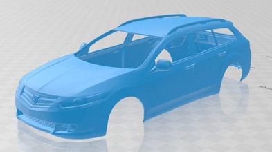 honda accord tourer 2009 printable body car 3d print model in automotive 3dexport slot scalextric tamiya rc miniz hobby micro 3d print model - Mito3D