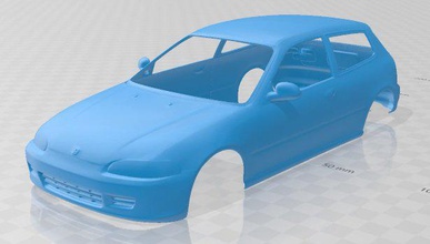 honda cívico 1991 imprimível corpo carro 3d impressão modelo in automotivo 3dexport fenda escalextrico tamiya rc miniz passatempo micro 3d print model - Mito3D