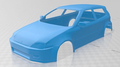 honda cívico 1992 imprimível corpo carro 3d impressão modelo in automotivo 3dexport fenda escalextrico tamiya rc miniz passatempo 1 10 24 32 3d print model - Mito3D