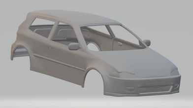 honda cívico 1992 imprimível corpo carro 3d impressão modelo in automotivo 3dexport fenda escalextrico tamiya rc rádio controle 3d print model - Mito3D