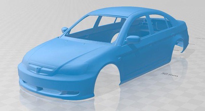 honda civic 2001 printable body car 3d print model in automotive 3dexport slot scalextric tamiya rc miniz hobby micro 3d print model - Mito3D
