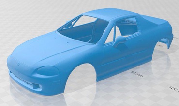honda cívico del sol 1993 imprimível corpo carro 3d impressão modelo in automotivo 3dexport 3d print model - Mito3D
