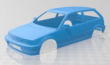 Honda civic hatchback 1987 yazdırılabilir vücut araba yuva ölçülü Tamiya rc miniz hobi mikro 3d print model - Mito3D