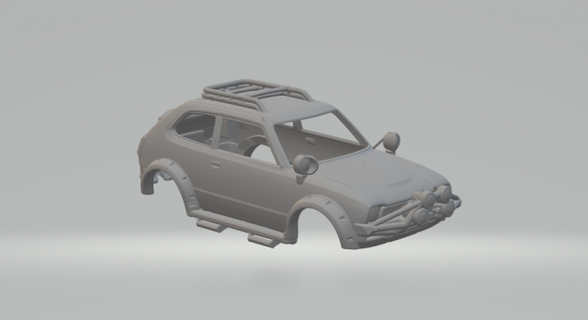 honda civic off-road 3d print model in vehicle 3dexport diecast hotwheels slot slotcar slot-car hot toys car 3dpirnt printing printable 3d print model - Mito3D