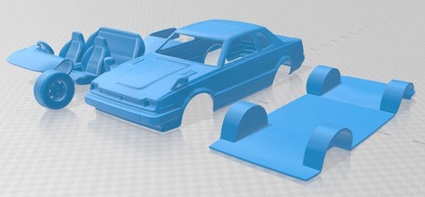 honda prelude 1978 printable car 3d print model in automotive 3dexport slot scalextric tamiya rc miniz hobby micro 3d print model - Mito3D