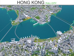 hong kong Kent bina harita alan kentsel model sokak topografya yol blok gökdelen ev Komşuluk ufuk çizgisi şehir merkezi tramvay dış 3d print model - Mito3D