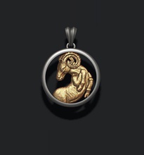 horoscope aries pendant gems gold jewel jewellery jewelry necklace oven pendants ram sculpt stl theram zbrush zodiac zodiak basrelief astrological 3d print model - Mito3D