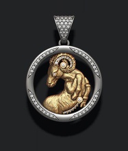 horoscope aries pendant gems 3d print model in pendants 3dexport gold jewel jewellery jewelry necklace oven ram sculpt theram zbrush zodiac zodiak basrelief astrological sign 3d print model - Mito3D