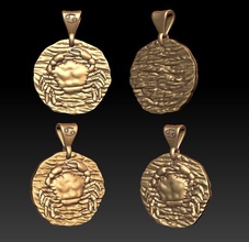 horoscope cancer pendant zodiak astrological signs astrolog astro mysticism sun gems pendants twin twins jewellery ring jewelry decoration gold zodiac silver 3d print model - Mito3D