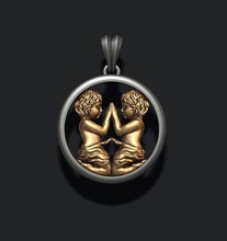 Burçlar ikizler burcu kolye taşlar altın mücevher takı yazdırılabilir ikiz zodyak Acuario Kova gümüş su astrolojik işaret 3d print model - Mito3D