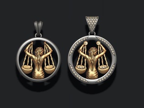 horoscope libra pendants pack 3d print model in 3dexport gold jewel jewellery jewelry necklace pendant printable scale scales thescale zodiac apparel crab zodiak scorpio astrological sign gems 3d print model - Mito3D