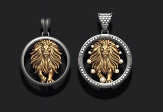 horoscope lion pendants pack apparel gems gold highpoly jewel jewellery jewelry leo necklace tiger zbrush zodiac crab silver zodiak scorpio astrological sign 3d print model - Mito3D