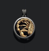 horoscope scorpion pendant 3d gems gold jewel jewellery jewelry necklace necklaces printable scorpio silver thescorpion zbrush zodiac zodiak astrological sign 3d print model - Mito3D