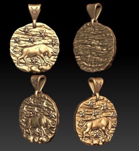 horoscope taurus pendant sign jewelry decoration gold zodiac zodiak astrological astrolog astro animals mysticism sun gems bull cow bul beef torro 3d print model - Mito3D