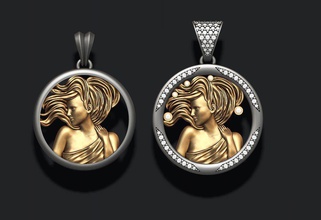 horoscope virgo pendants pack gold jewel jewellery jewelry necklace pendant printable rhino sculpt virgin zodiac zodiak scorpio scorpion silver astrological sign gem 3d print model - Mito3D