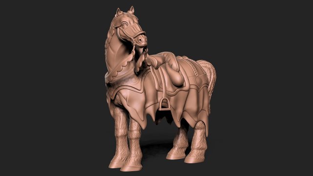 cavallo mammifero animale corsa realistico ztool zbrush coda scolpire scultura 3d modello obj stl statua miniature figurine 3D print model - Mito3D