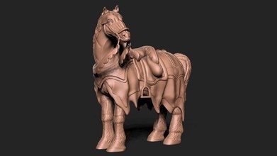 cavallo mammifero animale corsa realistico ztool zbrush coda scolpire scultura 3d modello obj stl statua miniature figurine 3d print model - Mito3D