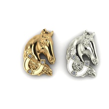 horse gold jewelry printable prototyping pendant 3d print model - Mito3D