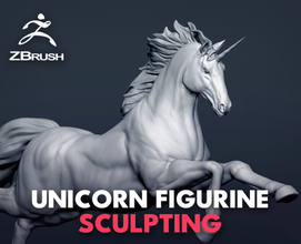 horse - unicorn figurine 3d model in 3dexport mammal stallion animal sculpture sculpt wildlife stattue realistic zbrush teeth creature 3d print model - Mito3D