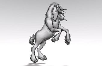 cavalo relevo 2 cnc alívio arte animal unicórnio placa madeira parede 3d print model - Mito3D